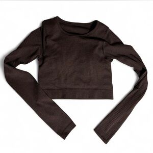 Brown Lululemon Ebb To Street long sleeve top